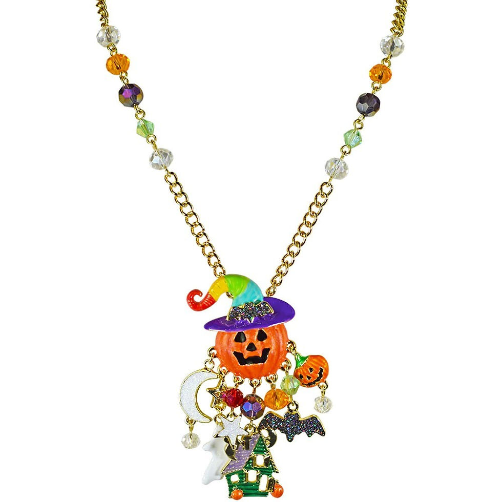 Thumbnail: KIRKS FOLLY Halloween Central Necklace goldtone