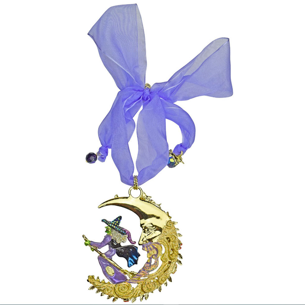 Thumbnail: Kirks Folly Witch Of The West Moon Ornament goldtone