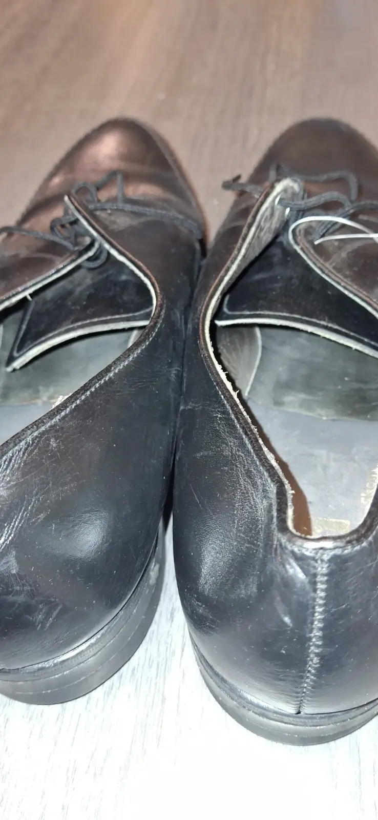 Thumbnail: Men's Size 8 vintage black dress shoes with cushion flex