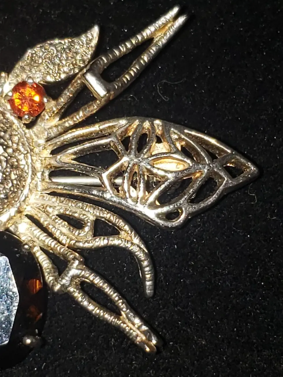 Thumbnail: Sterling Gemstone Bee & Crab Brooch 24g