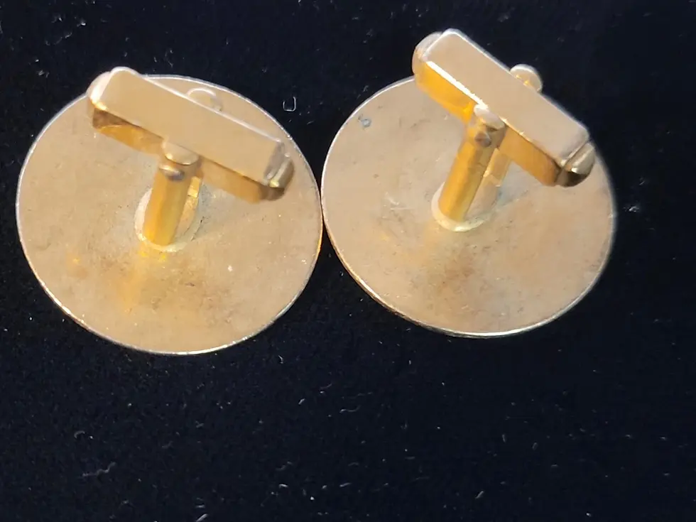 Thumbnail: Vintage Brass Rams Head Aries Cuff Links