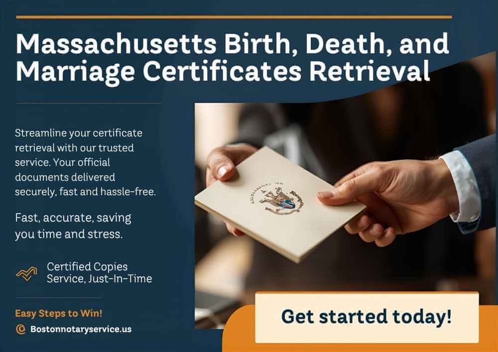 Massachusetts Certified Birth, Death, and Marriage Certificates Retrieval Service – Complete Guide