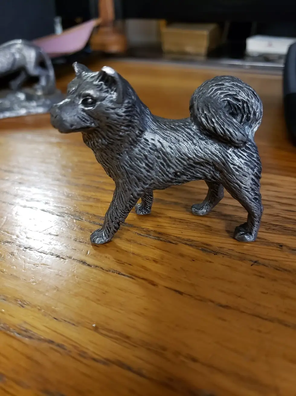 Thumbnail: Vtg Ricker Pewter Cougar & Dog Figurines