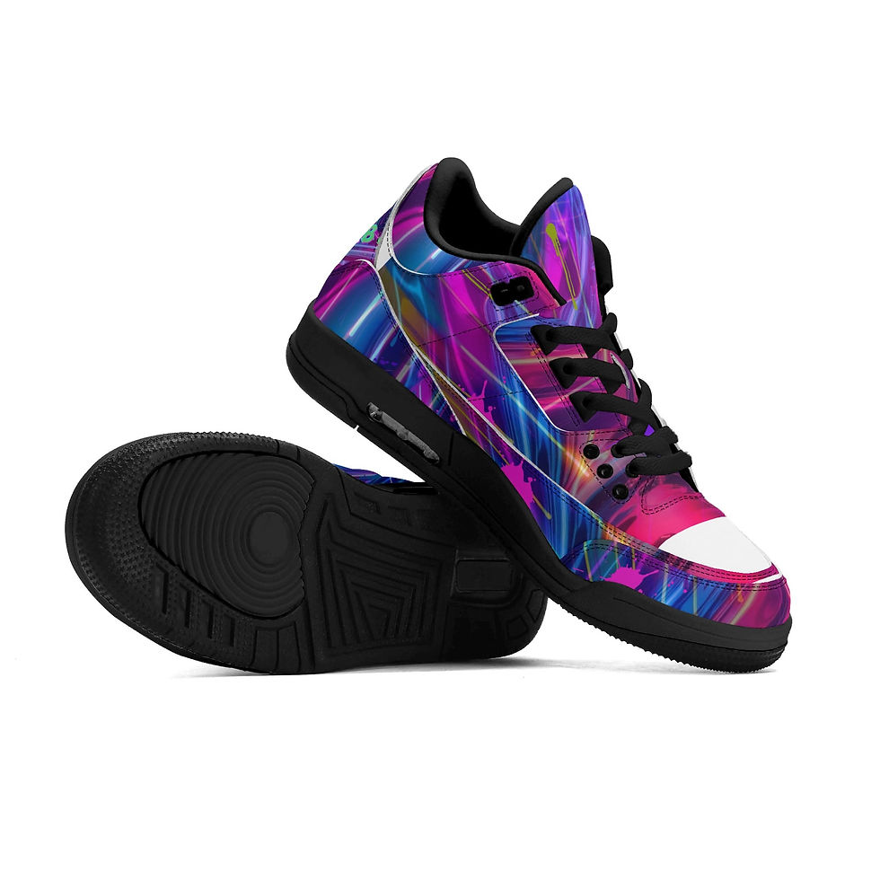 Thumbnail: Women's High Top Retro Leather Basketball Sneakers