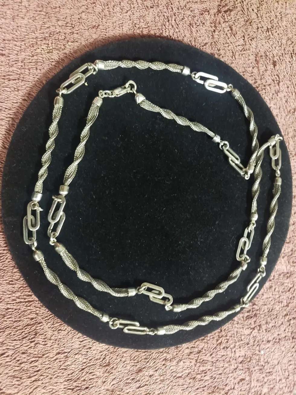 Thumbnail: Sterling Silver Mesh Twist Link Necklace 38in