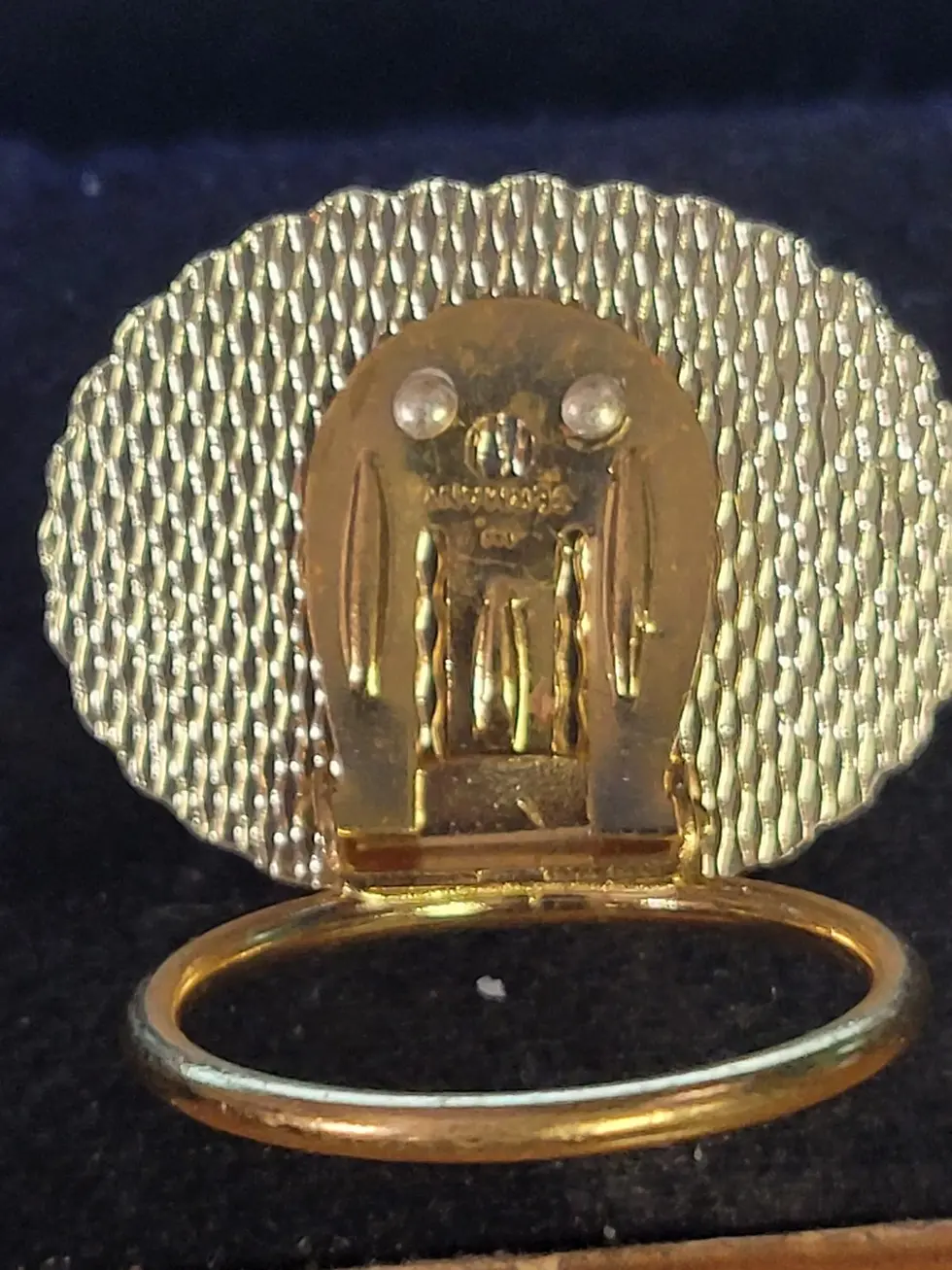 Thumbnail: Vtg W. Germany Filigree Faux Pearl Clip On