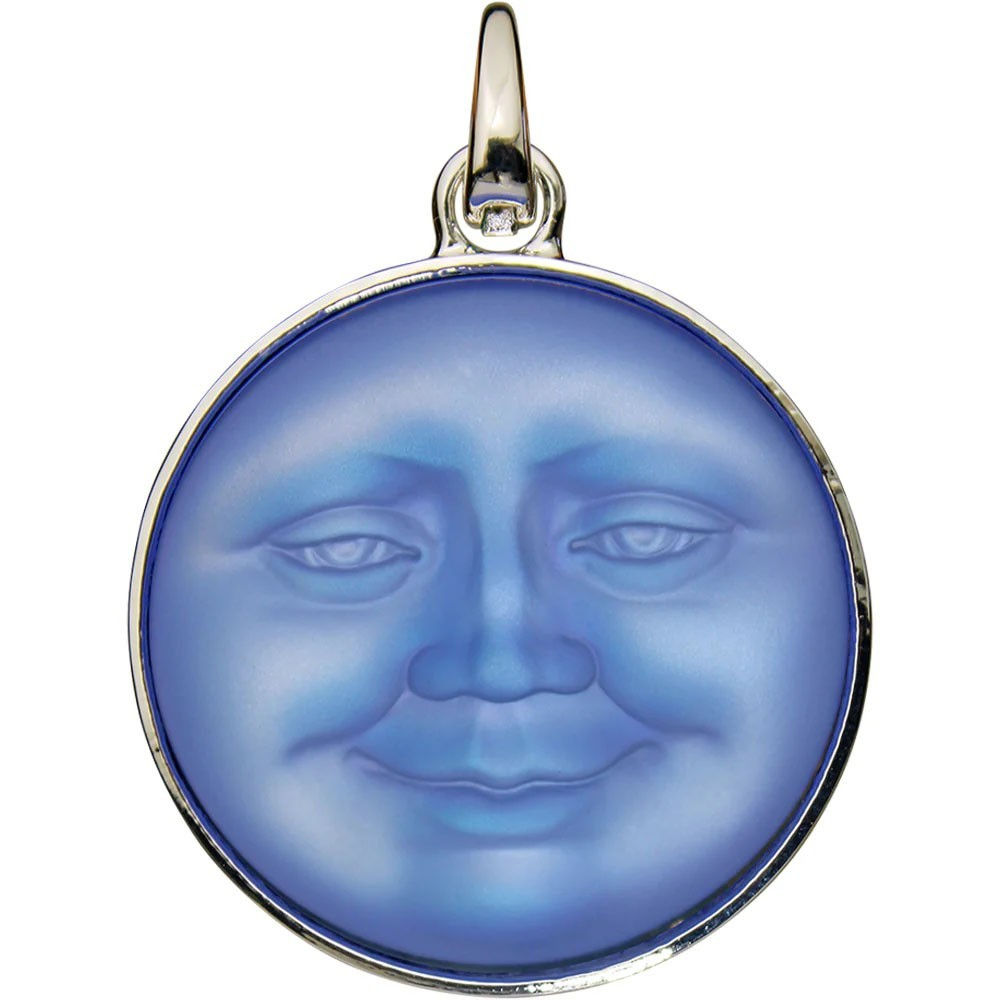 Kirks Folly Glass Seaview Moon Magic 35mm Open Ring Charm silvertone sapphire ab