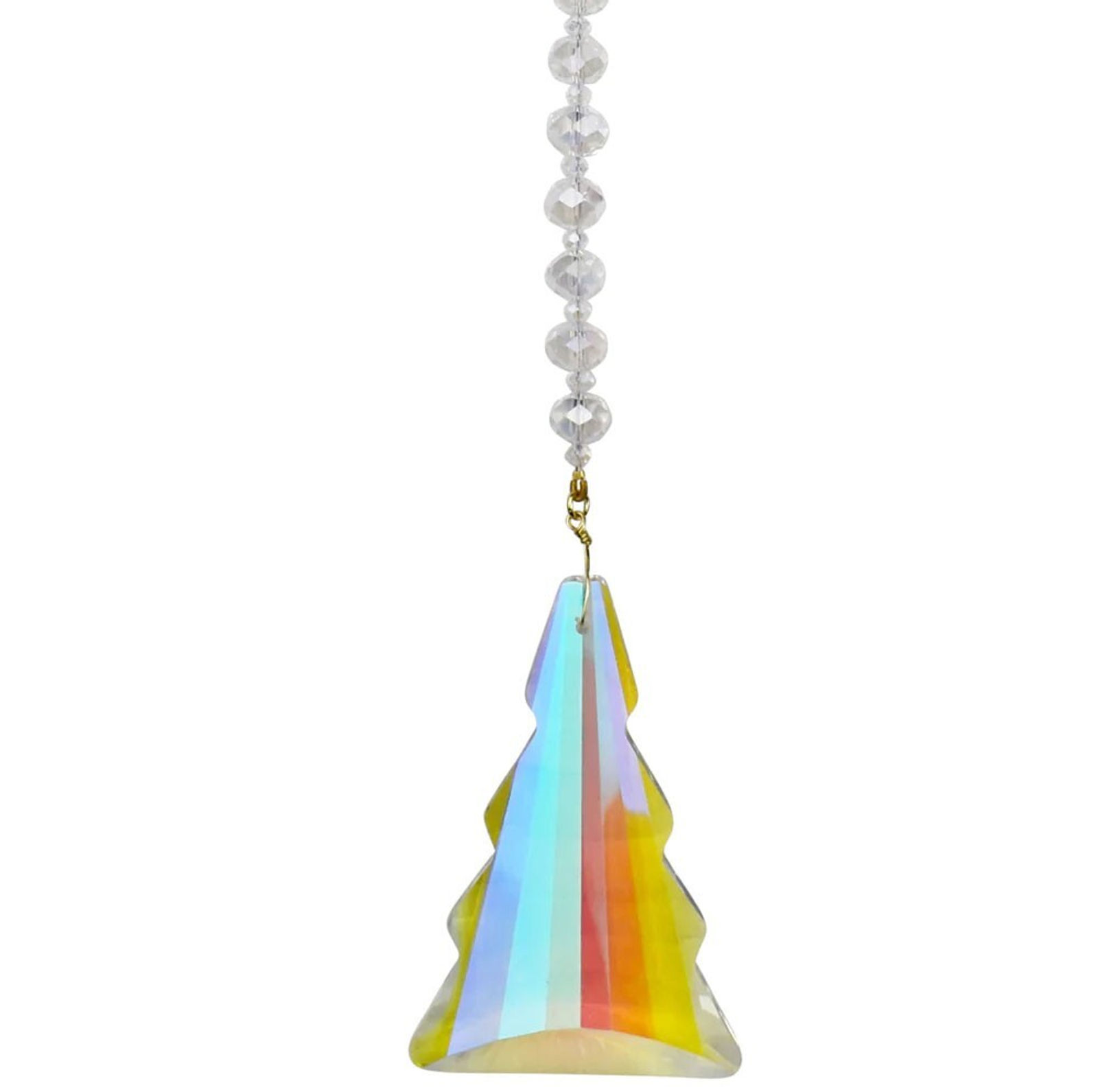 Kirks Folly Crystal Fairy Fir Tree Shimmer Ornament goldtone