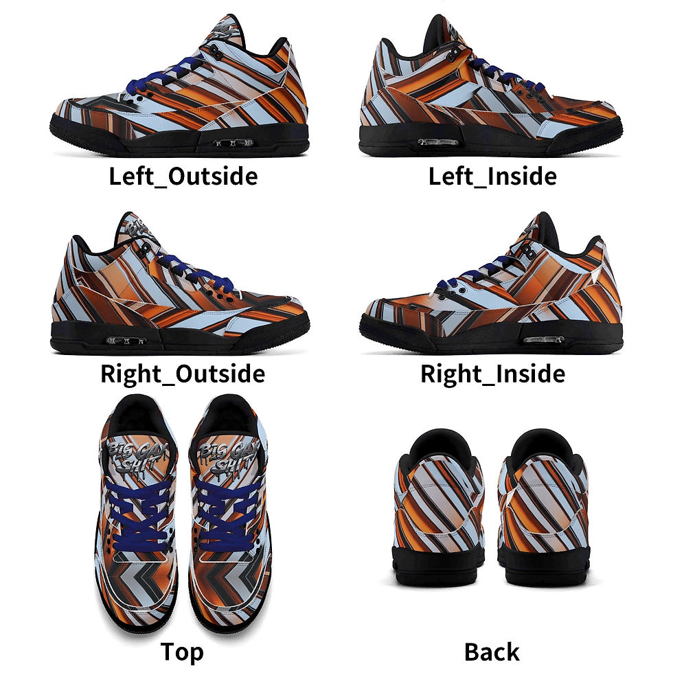 Thumbnail: Women's High Top Retro Leather Basketball Sneakers