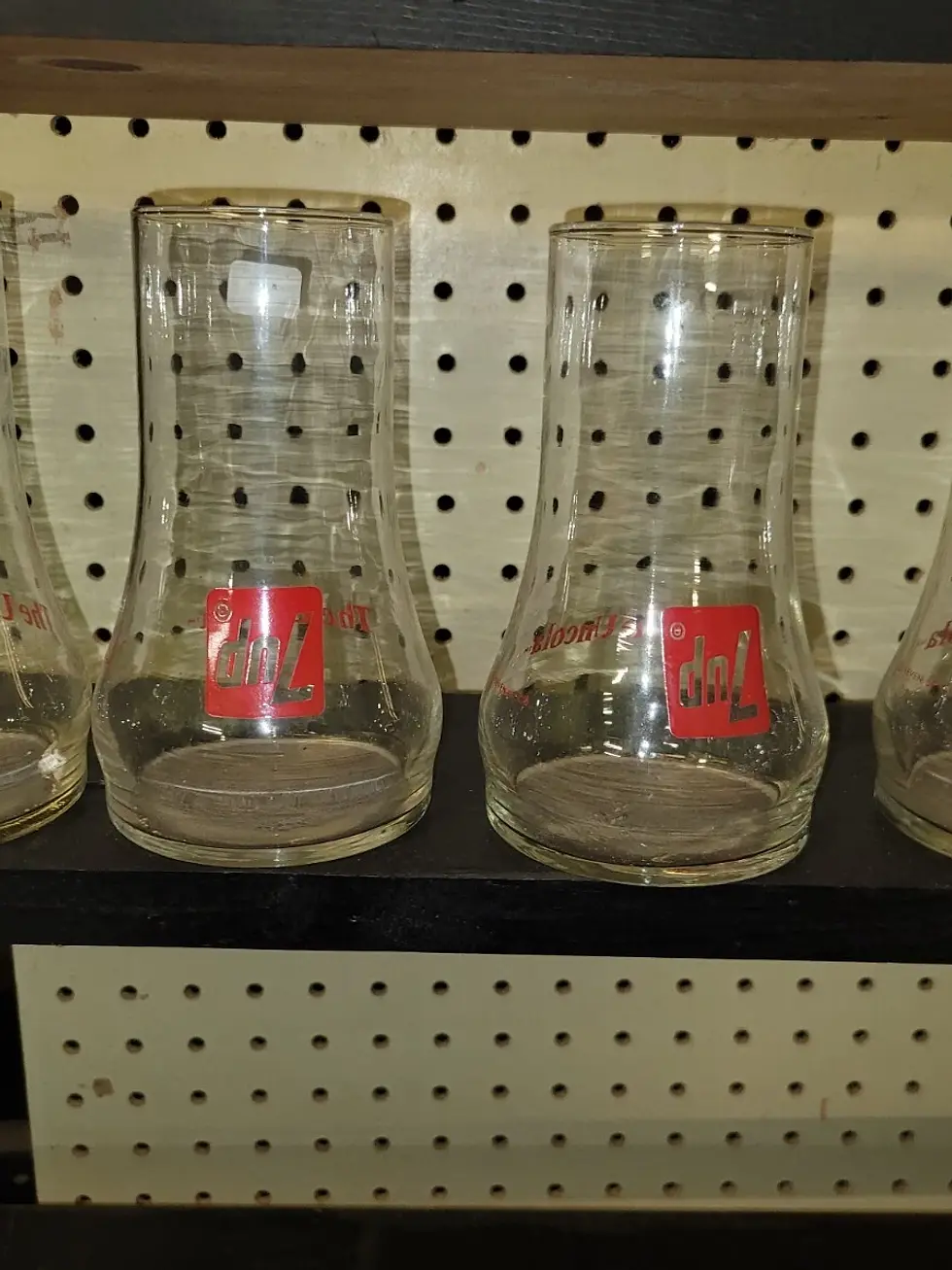 Thumbnail: 4 Vintage 7-Up Uncola Upside Down Glasses