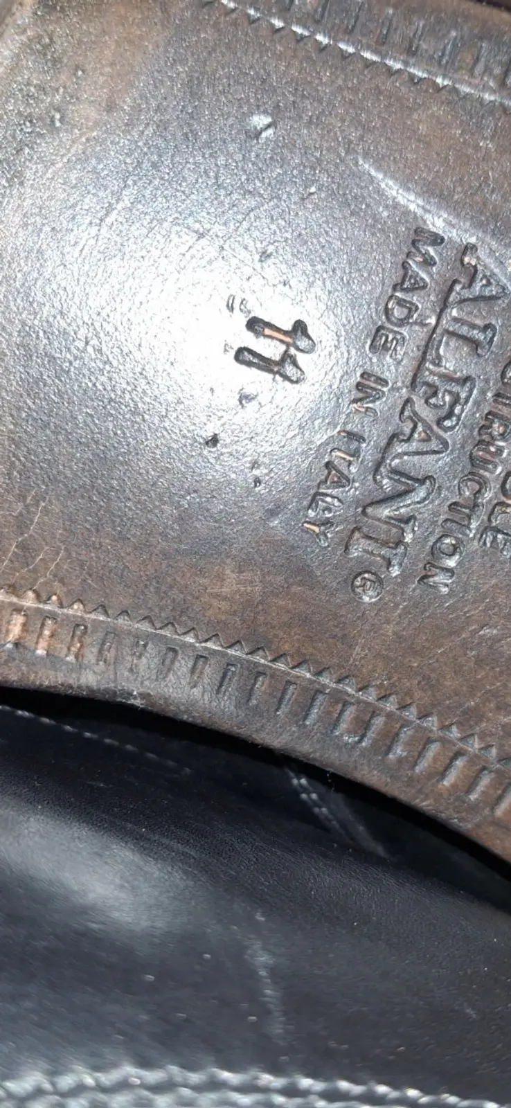 Thumbnail: Men's Size 11 Alfani Black Leather Dress Shoes 