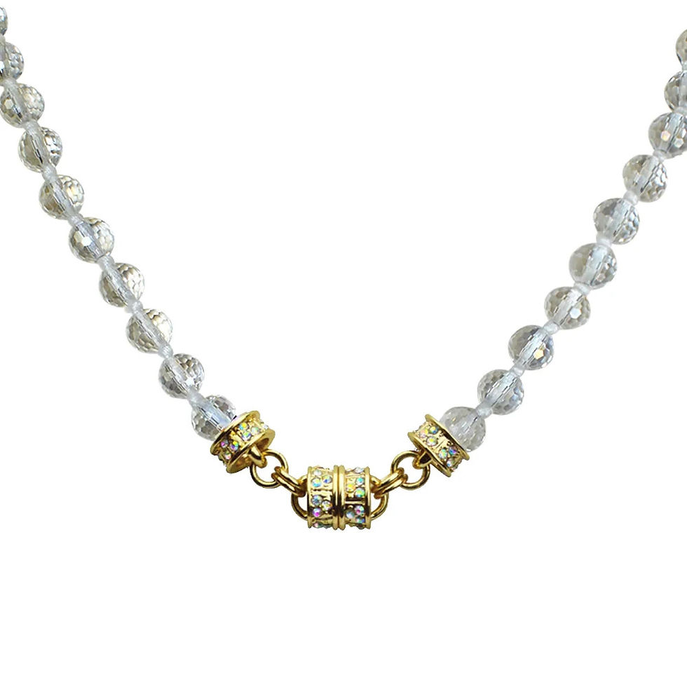 Thumbnail: Kirks Folly Crystal Beaded 32" Magnetic Interchangeable Necklace goldtone