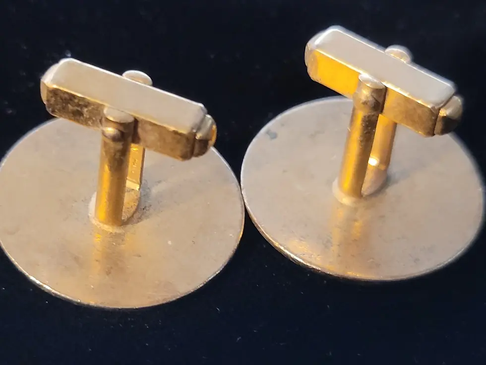 Thumbnail: Vintage Brass Rams Head Aries Cuff Links