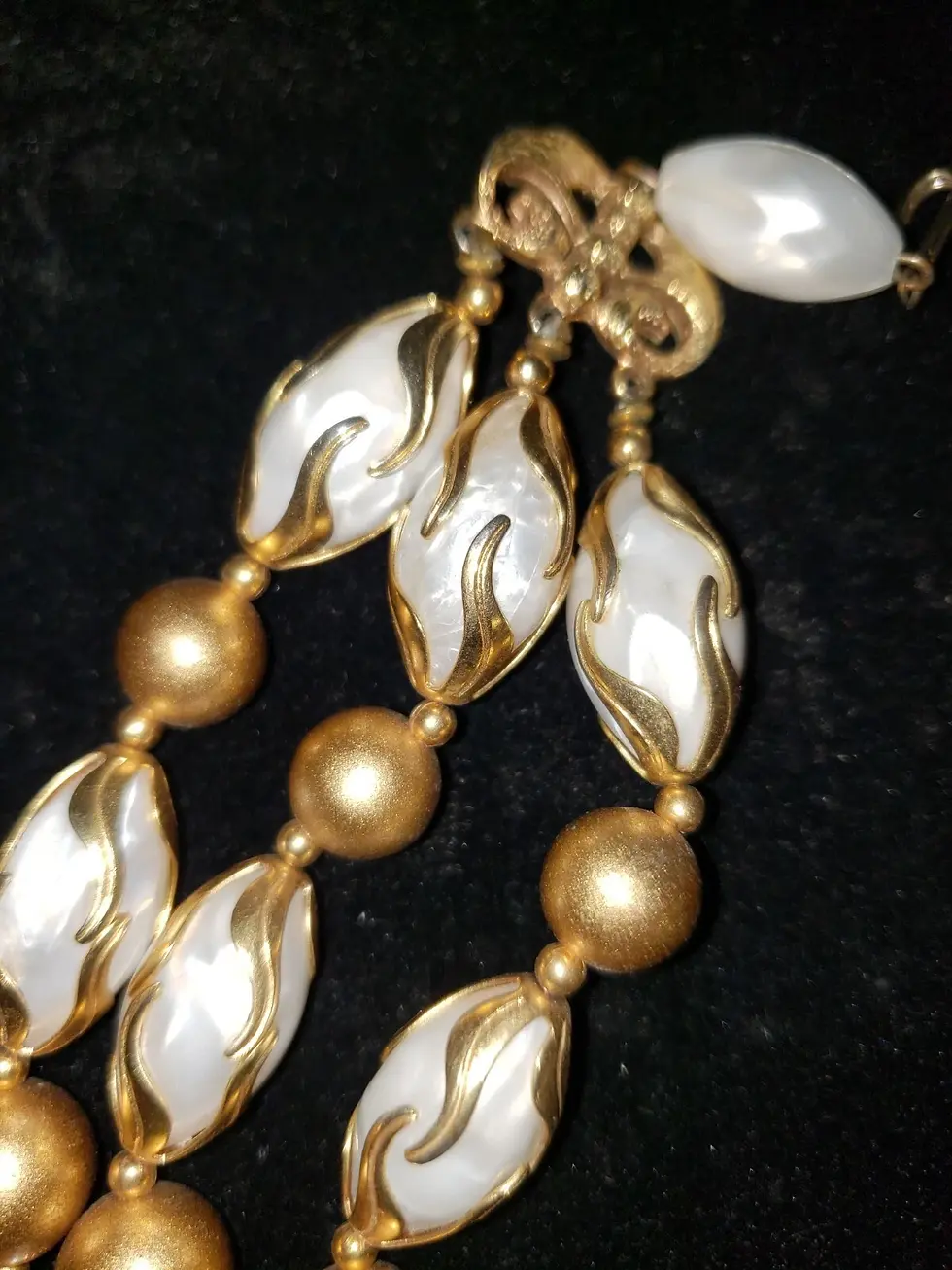 Thumbnail: Vintage Deauville 3-Strand Plastic Bead Choker