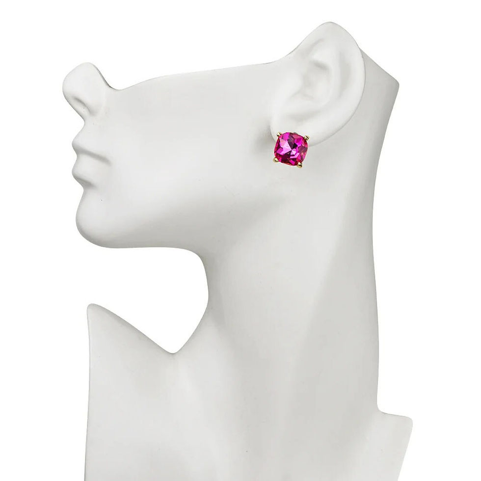 Thumbnail: Kirks Folly Fairy Lights Pierced Earrings goldtone / rose pink