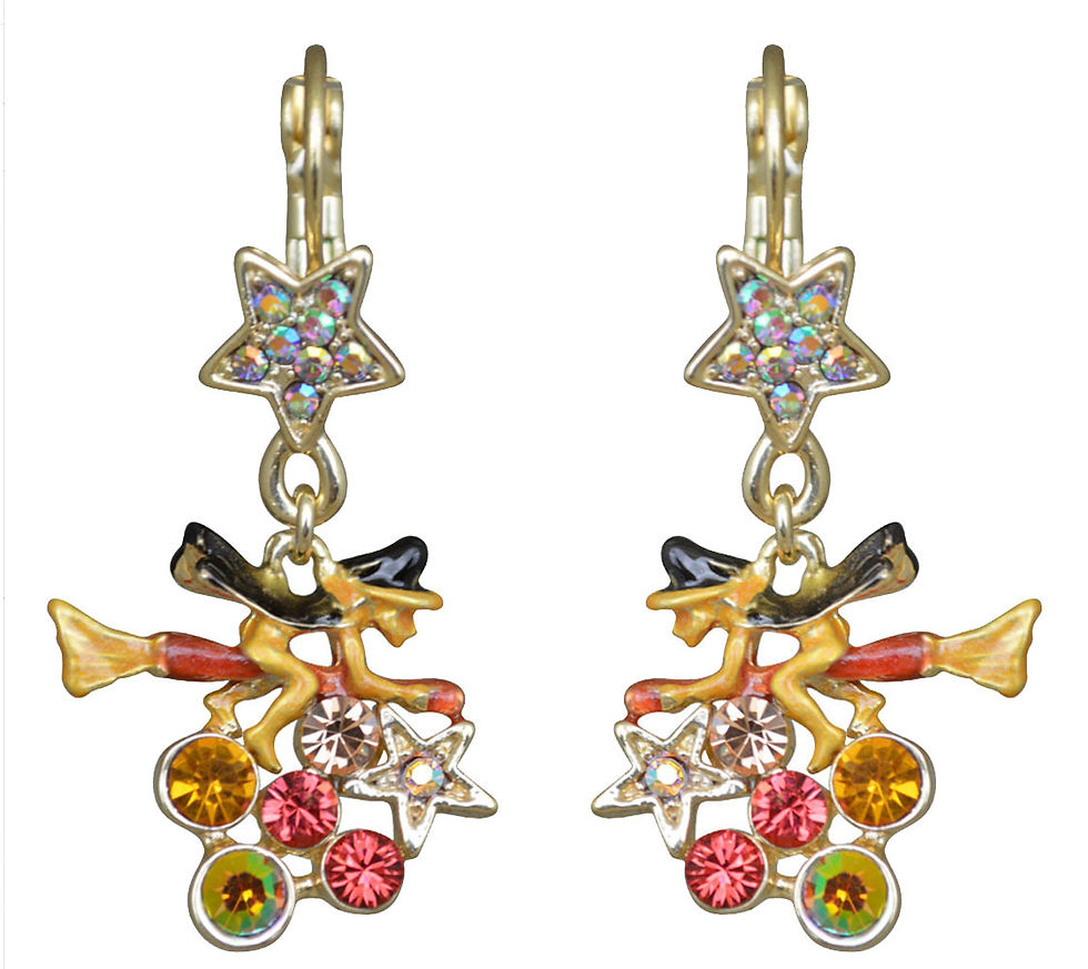 Thumbnail: KIRKS FOLLY WITCHES BREW LEVERBACK EARRINGS goldtone