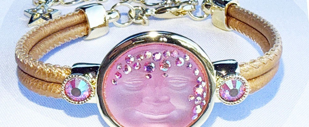 Kirks Folly Goddess Seaview Moon Metallica Bracelet pink / goldtone NEW!