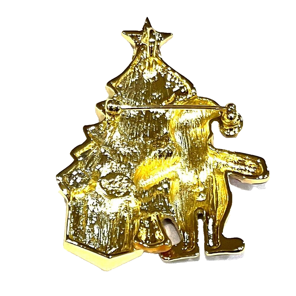 Thumbnail: KIRKS FOLLY SANTA SURPRISE PIN PENDANT goldtone