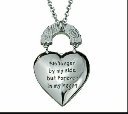 Thumbnail: KIRKS FOLLY Rainbow Bridge Forever in My Heart Locket Necklace silvertone