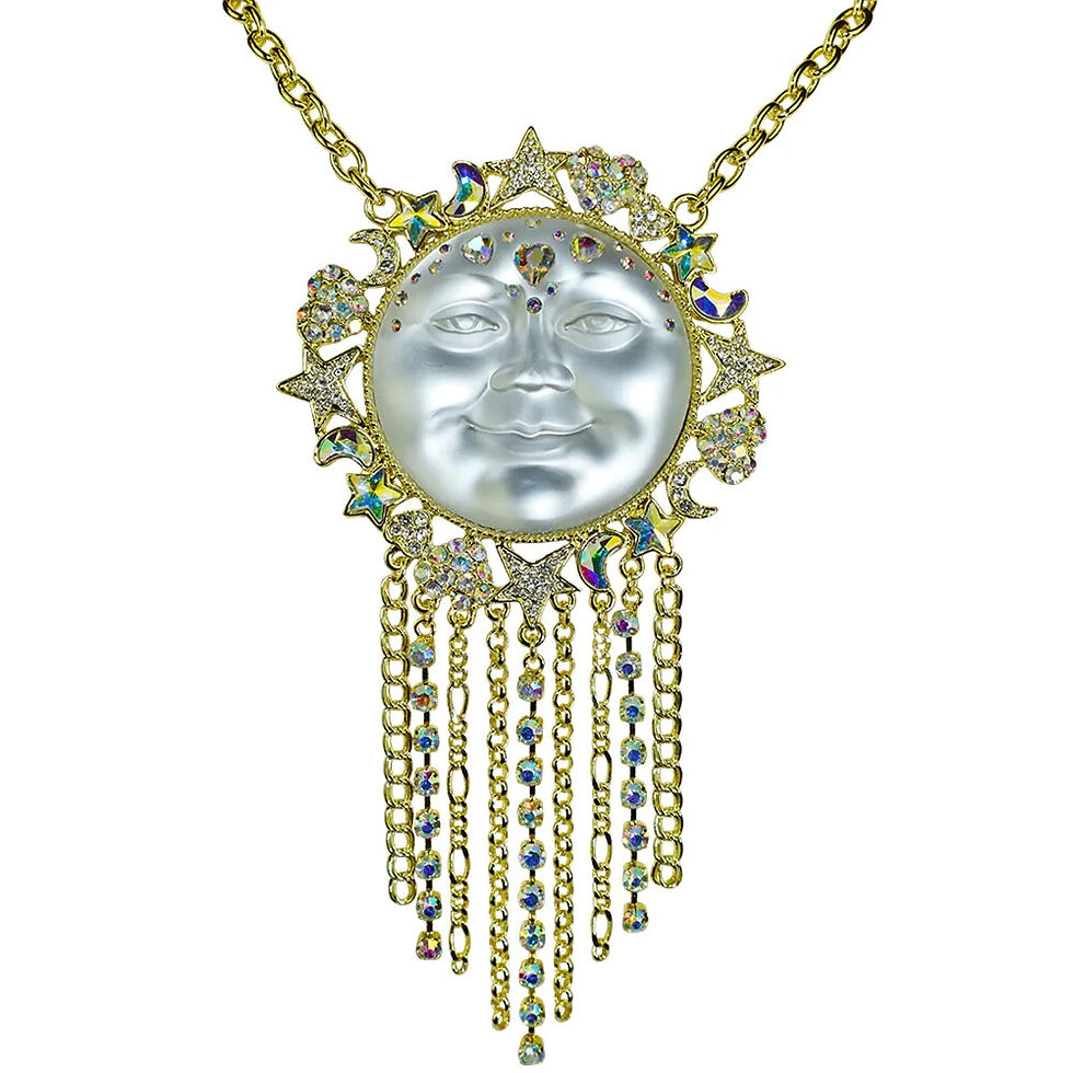 Thumbnail: Kirks Folly Sweetheart Seaview Moon Dancing Starlight Necklace Ornament gt