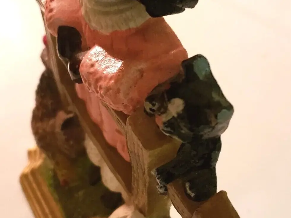 Thumbnail: Vtg Cast Iron Girl & Farm Door Stop