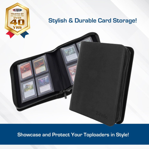 Z-Folio 4-Pocket LX Album - Toploaders - Black | Tony Zirkle Cards