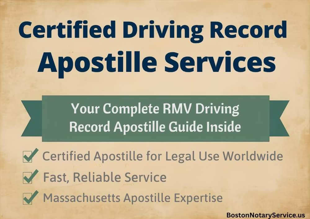 Certified Driving Record Apostille in Massachusetts (RMV Driving Record Apostille Guide)