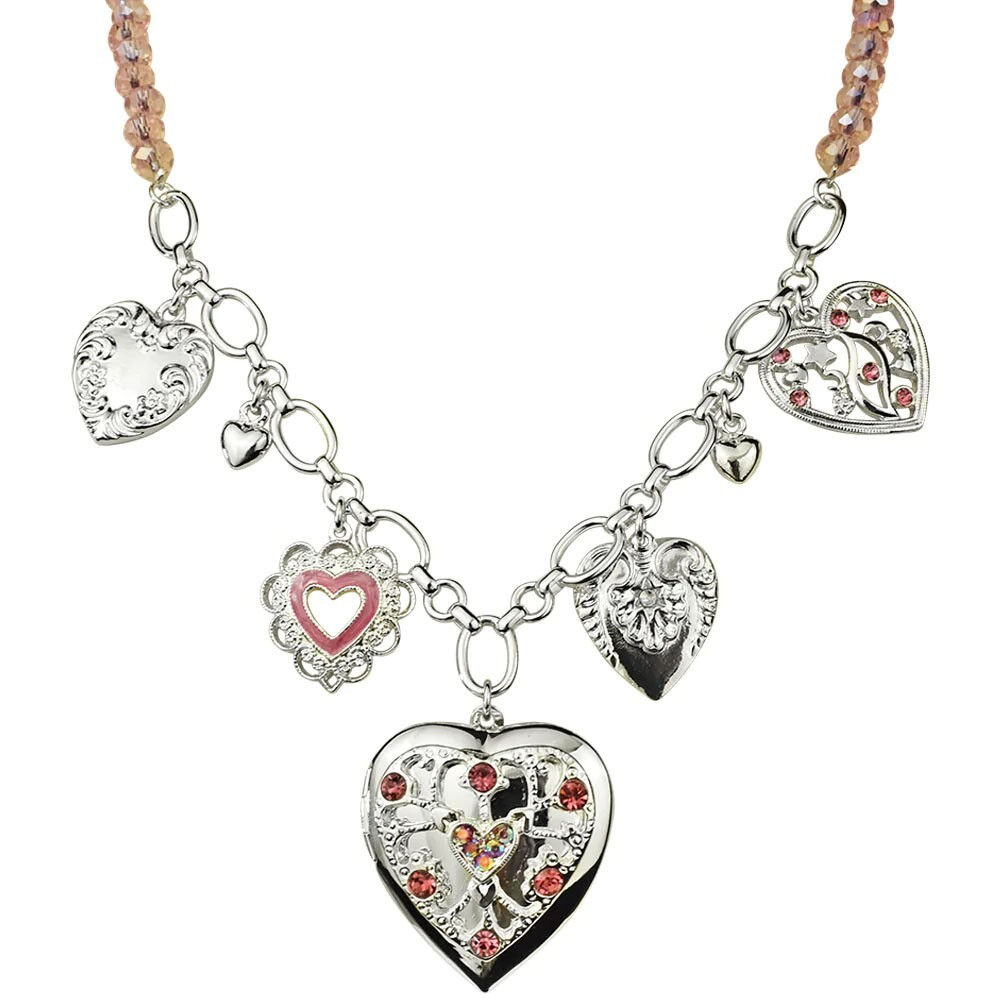 Kirks Folly Hearts Desire Locket Necklace (Sterling Silvertone)