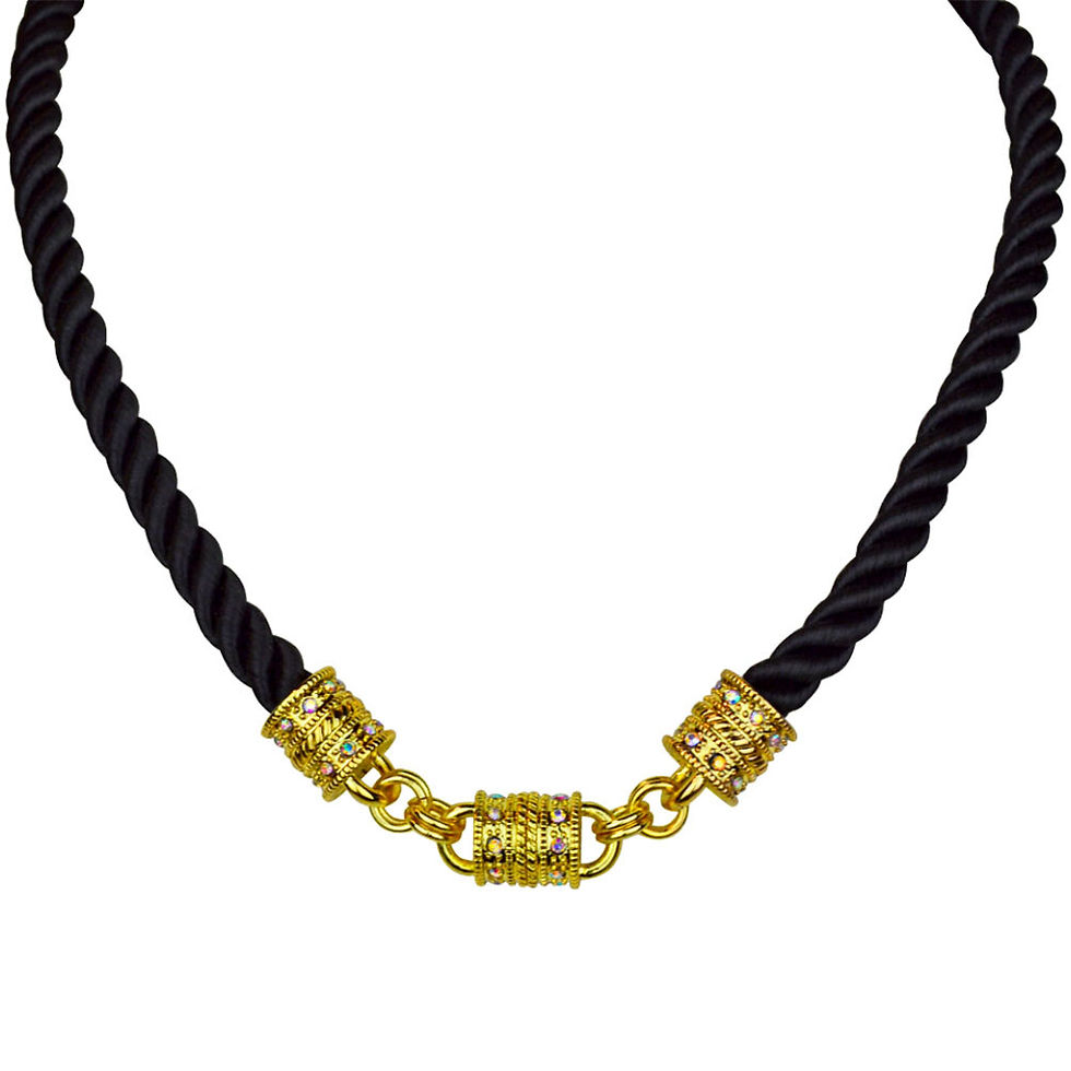 Thumbnail: Kitchy Witchy Kitty Pumpkin Magnetic Interchangeable Cord Necklace goldtone