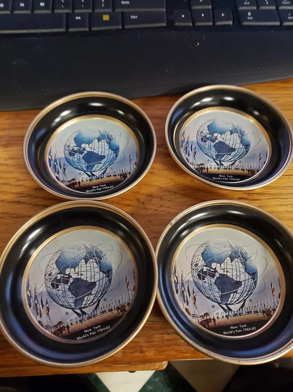 Thumbnail: 4 NY World's Fair 1964 Unisphere Metal Trays