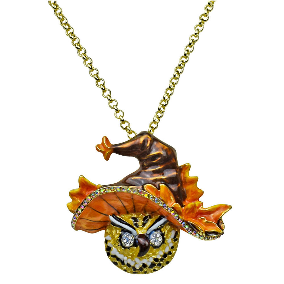 Thumbnail: Kirks Folly KITCHY WITCHY OWL NECKLACE goldtone