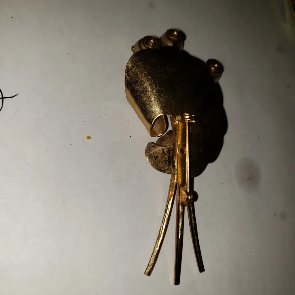 Thumbnail: Oversized Sterling Vermeil Coro Brooch