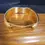 Thumbnail: Vtg Etched Floral Gold Tone Hinged Bangle