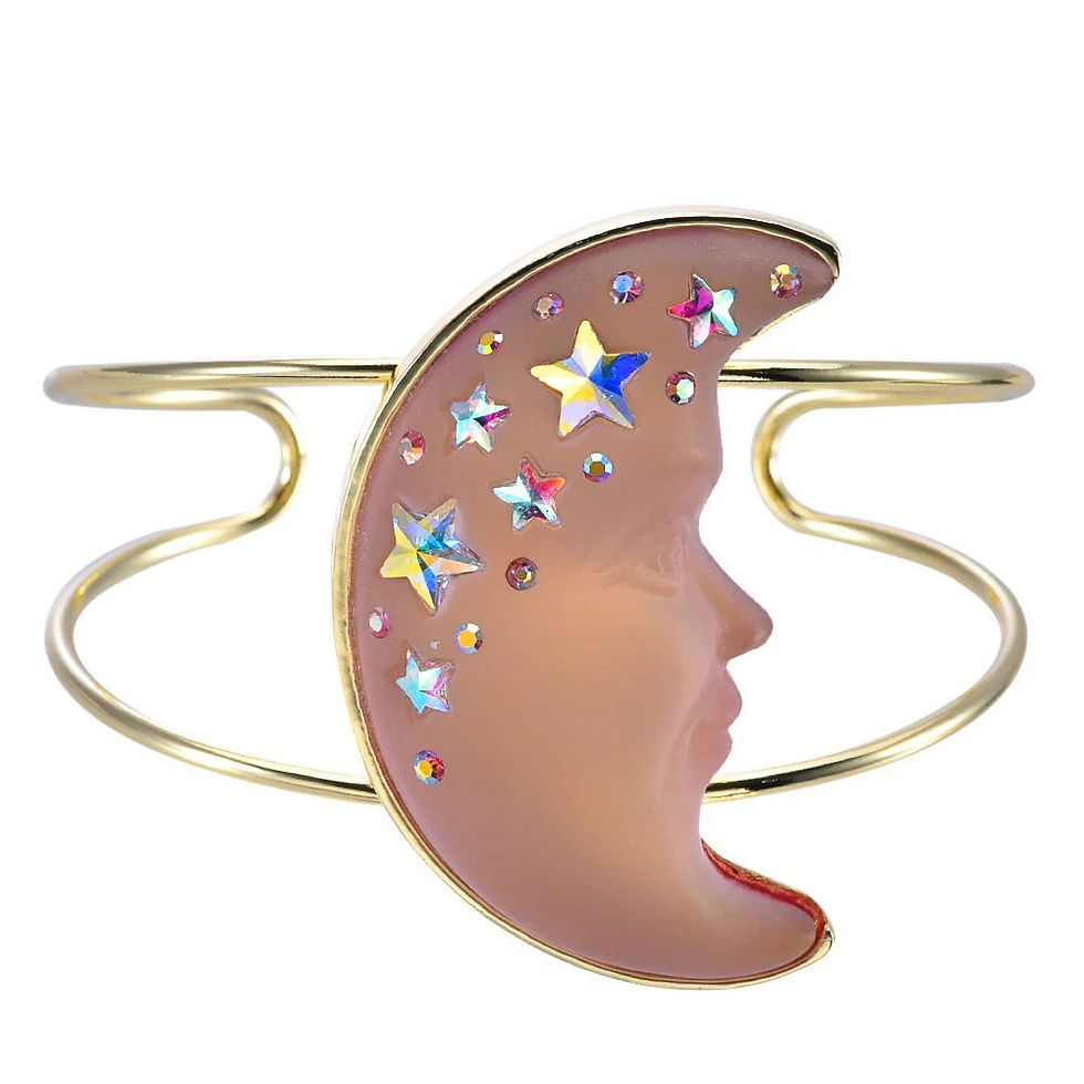 Thumbnail: Kirks Folly Venus Mystic Seaview Moon Shadow 50mm Cuff Bracelet goldtone
