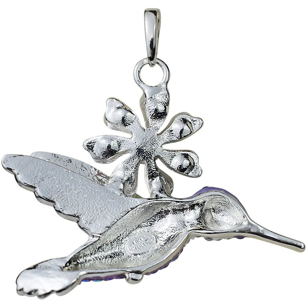 Thumbnail: Kirks Folly Hummingbird Delight Open Ring Charm sterling silvertone