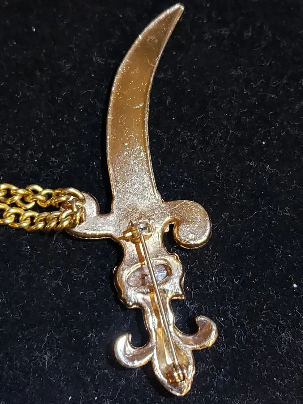 Thumbnail: Vtg Urie Mandle Sword Sheath Chatelaine Pin