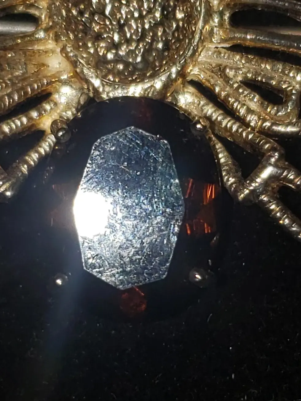 Thumbnail: Sterling Gemstone Bee & Crab Brooch 24g