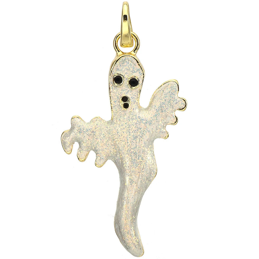 Thumbnail: Kirks Folly Baby Boo Ghost Open Ring Charm goldtone Halloween