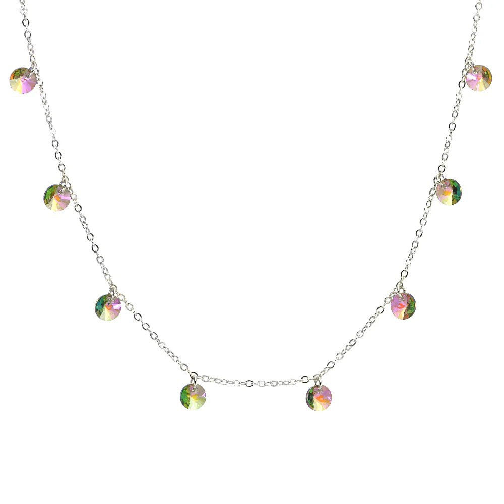 Kirks Folly Astral CZ Drops Necklace sterling silvertone violet ab