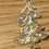 Thumbnail: Vtg Art Enamel Christmas Tree Snow Brooch