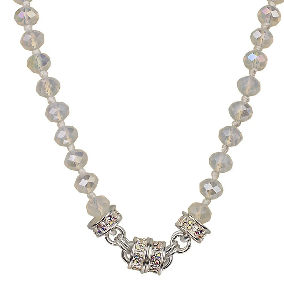 Thumbnail: Kirks Folly Crystal Goddess 8mm Beaded Interchangeable Magnetic Necklace sst
