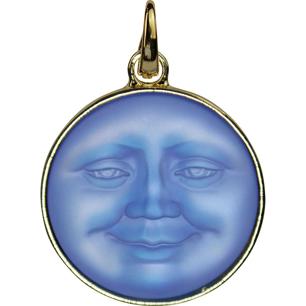 Thumbnail: Kirks Folly Glass Seaview Moon Magic 35mm Open Ring Charm goldtone sapphire ab