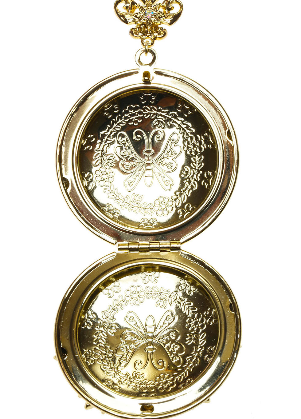Thumbnail: Kirks Folly Dream Angel Touch the Heavens Locket Necklace goldtone