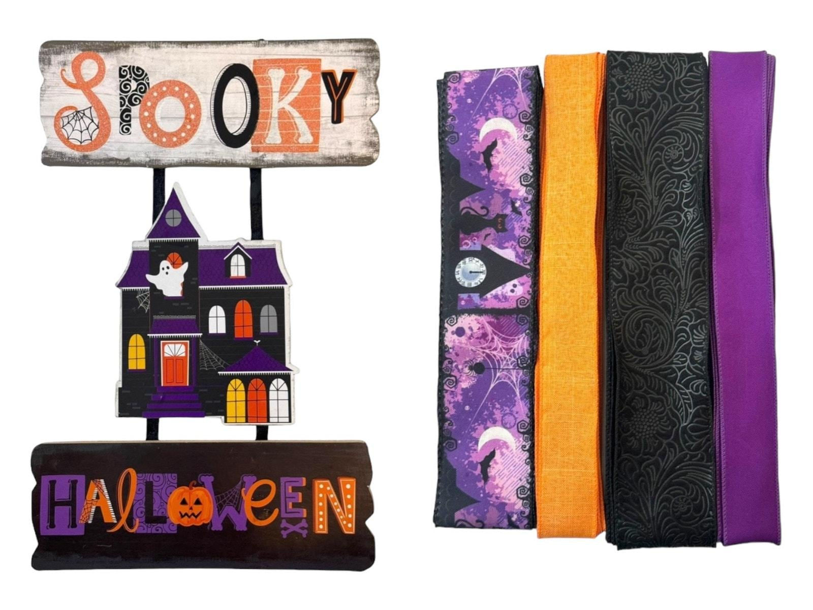 Spooky Halloween Haunted House Wreath Making Kit | Includes Haunted House Sign