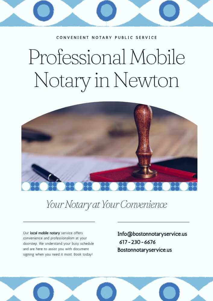 Mobile Notary Public in Newton, Massachusetts