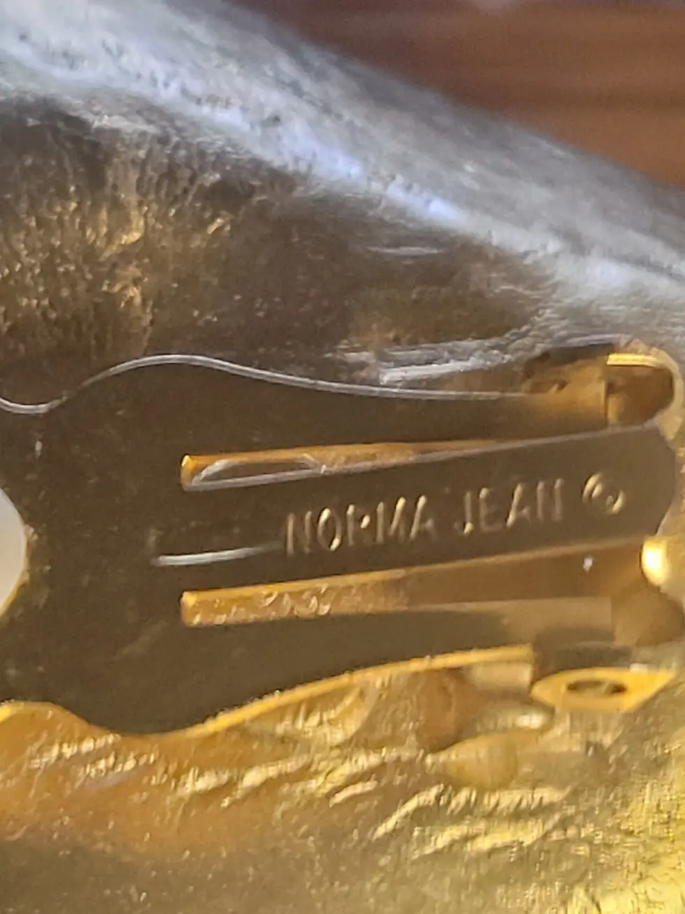 Thumbnail: Norma Jean Gold Tone White Cabochon Earrings