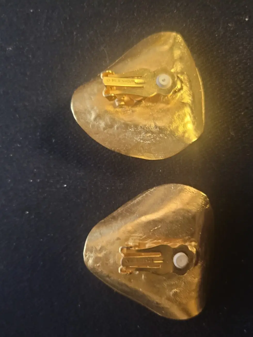 Thumbnail: Norma Jean Gold Tone White Cabochon Earrings