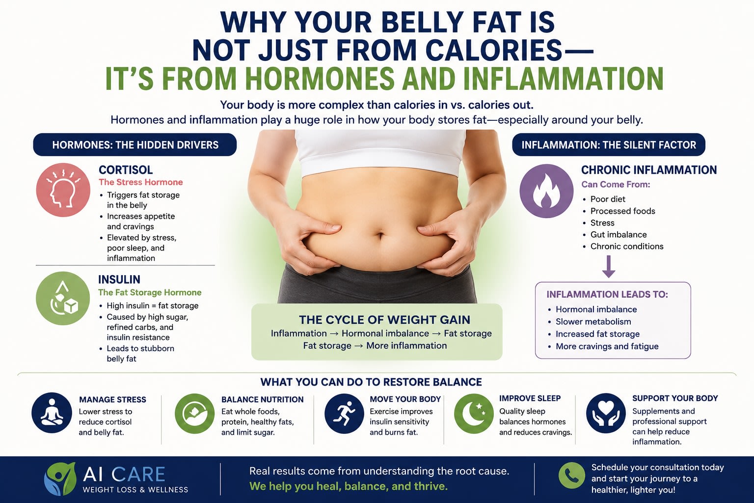 Why Your Belly Fat Is Not Just From Calories — It’s From Hormones and Inflammation