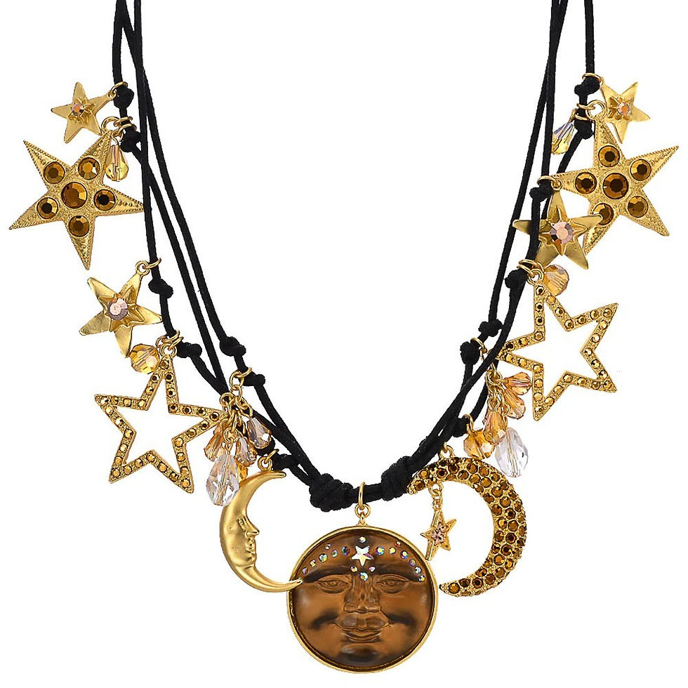 Thumbnail: Kirks Folly Venus Seaview Moon Stella Luna Necklace goldtone