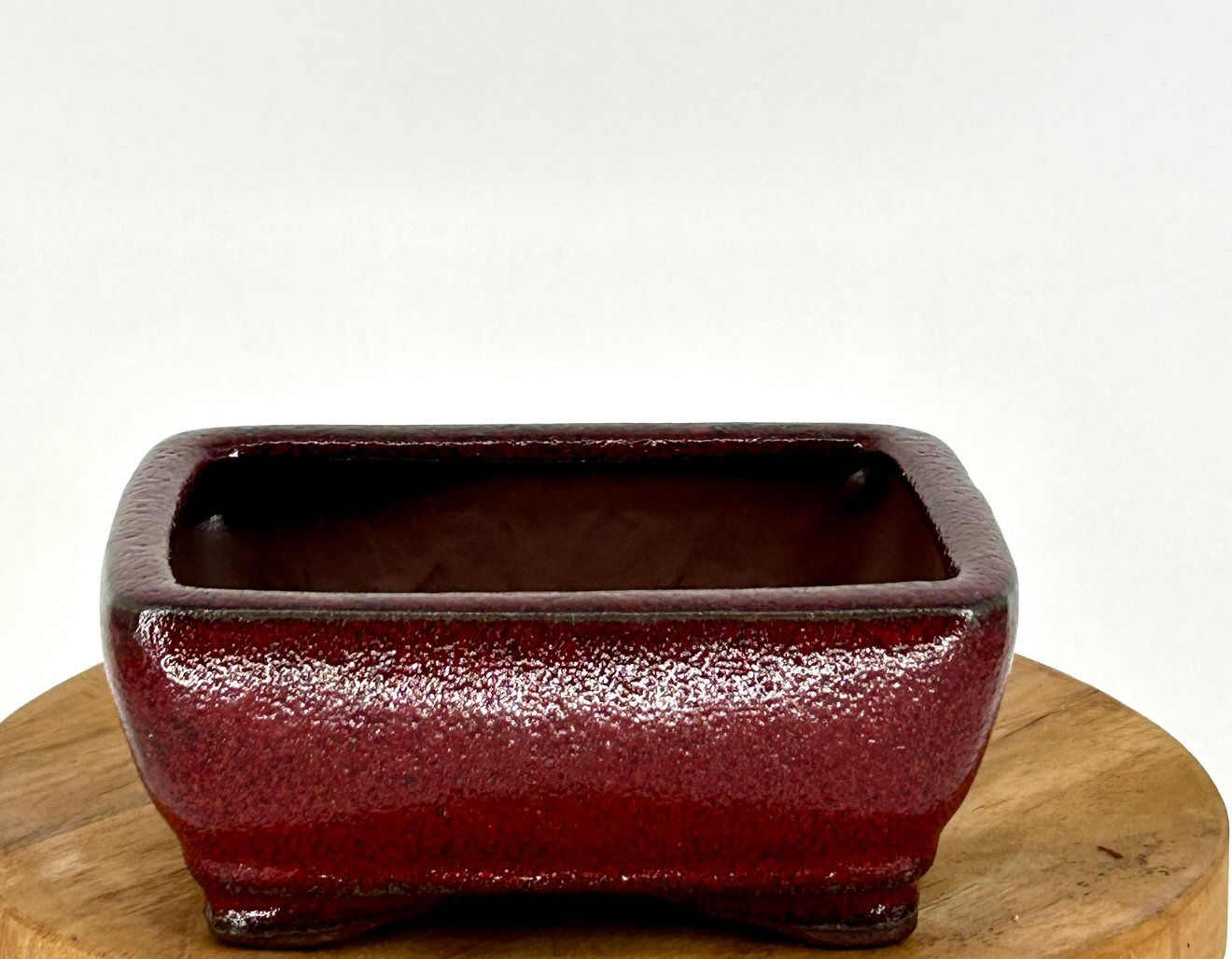 Parisian Red Ceramic Bonsai Pot Rectangle 5.25"...